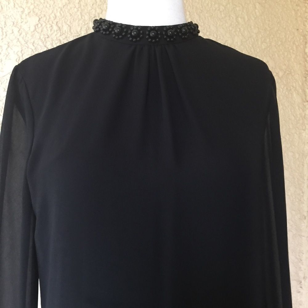 Ted Baker Embellished Collar Black‎ Blouse 1